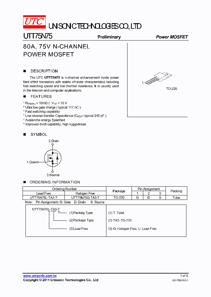UTT75N75_5337489.PDF Datasheet