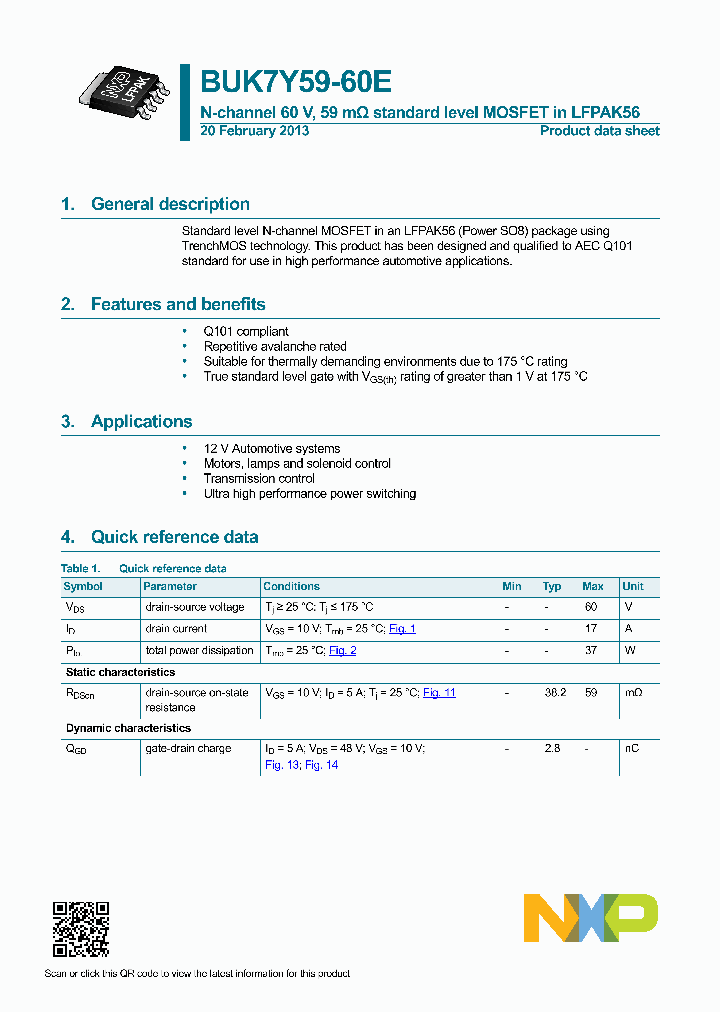 BUK7Y59-60E_5339007.PDF Datasheet