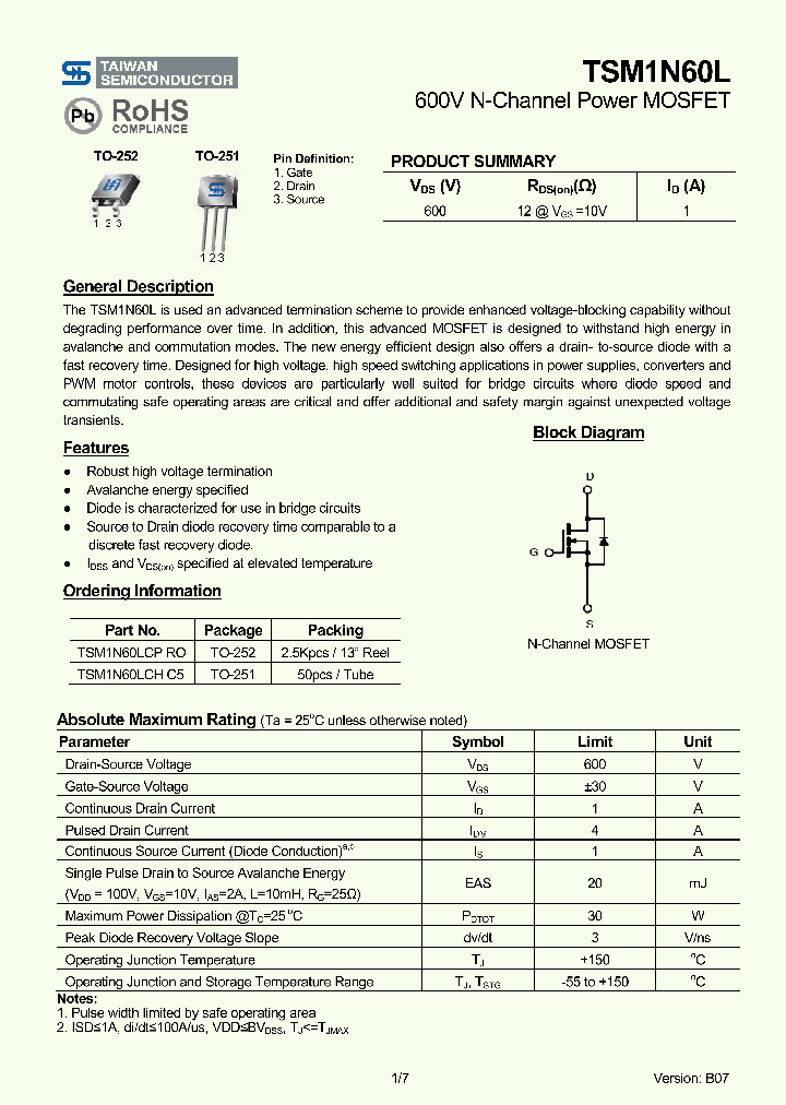 TSM1N60LCHC5_5340151.PDF Datasheet