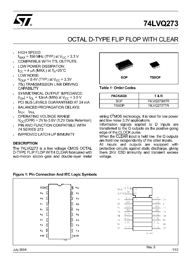 74LVQ273TTR_5340307.PDF Datasheet