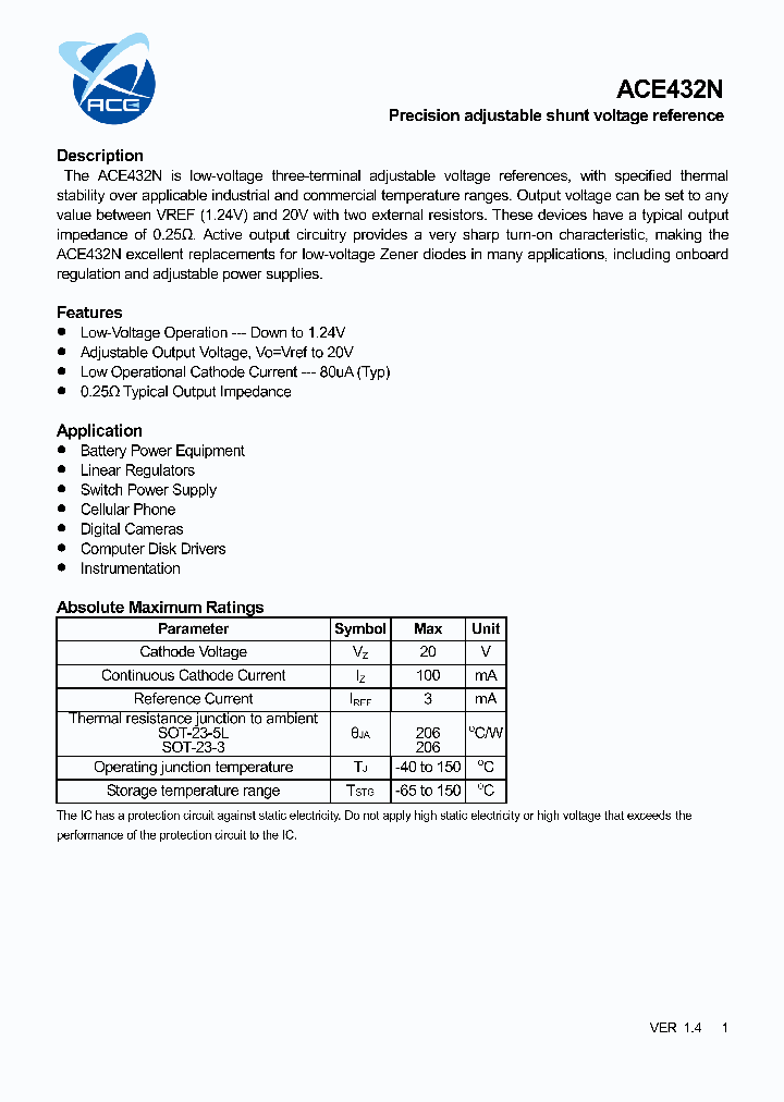 ACE432NBBMH_5340713.PDF Datasheet