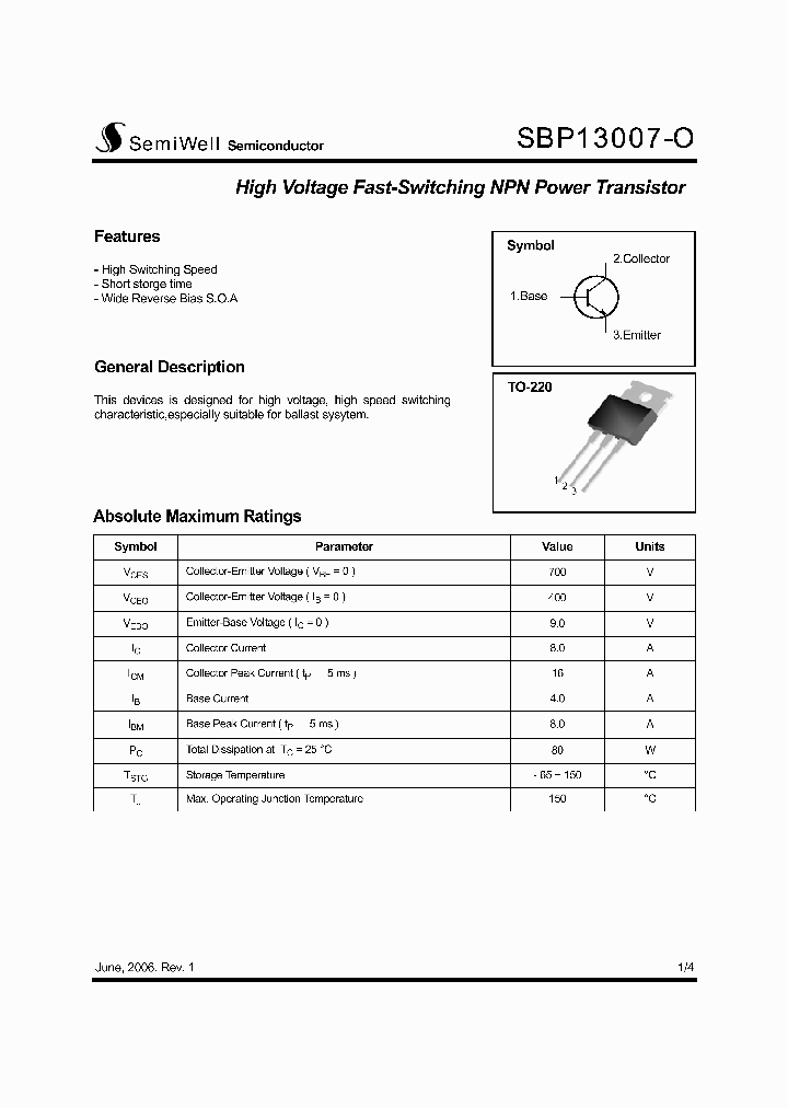 SBP13007-O_5341251.PDF Datasheet