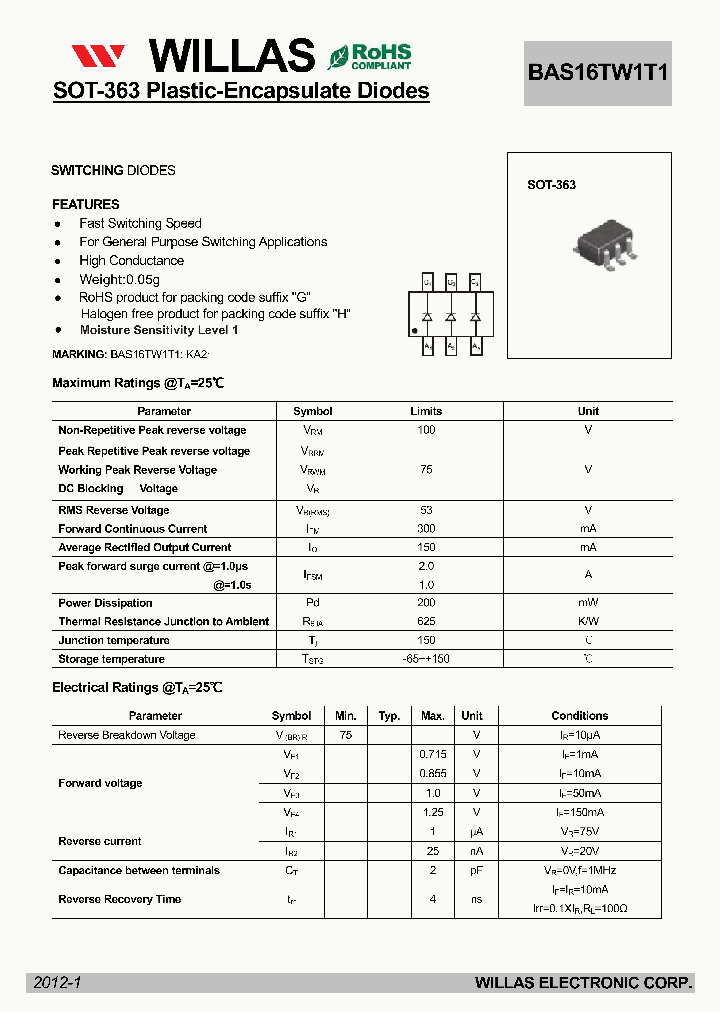 BAS16TW1T1_5351138.PDF Datasheet