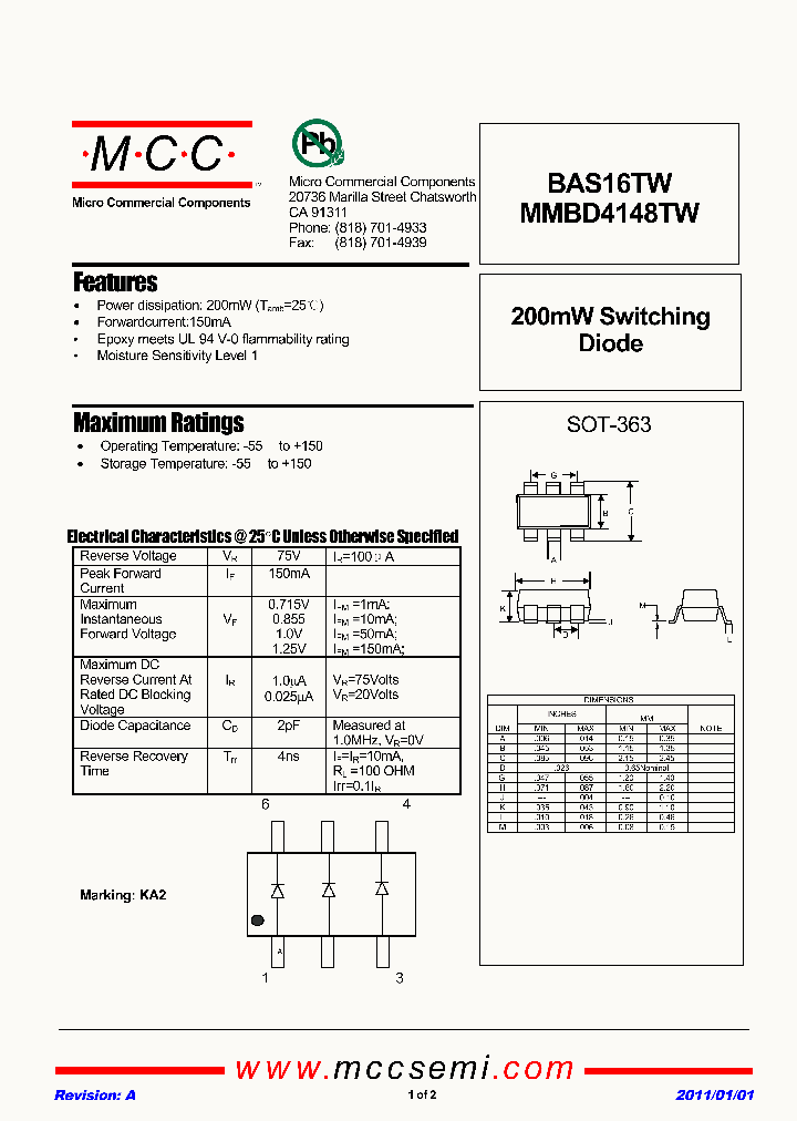 BAS16TW_5351135.PDF Datasheet