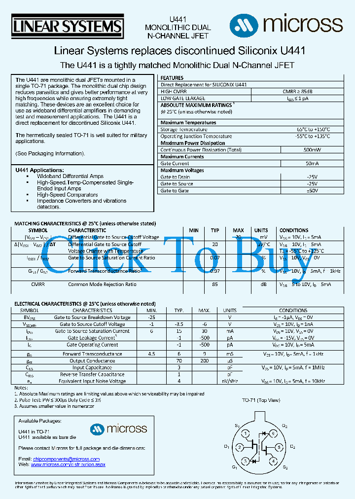 U441TO-71_5351579.PDF Datasheet
