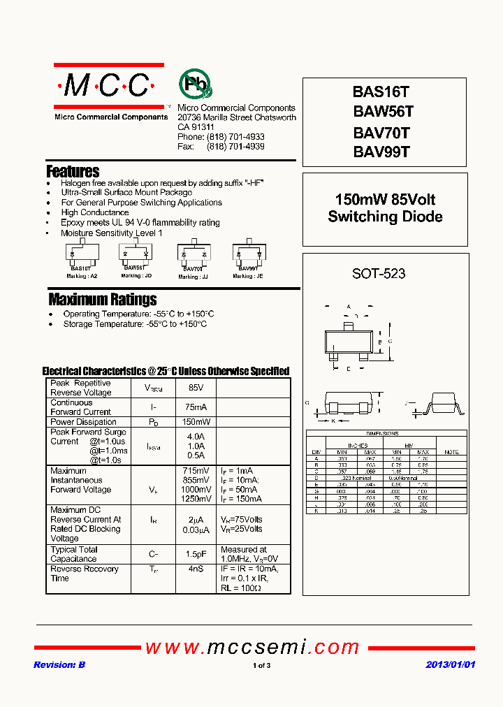 BAS16T13_5351144.PDF Datasheet