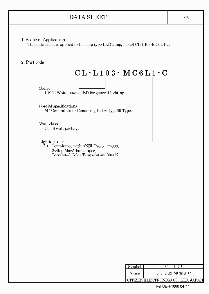 CL-L103-MC6L1-C11_5356818.PDF Datasheet