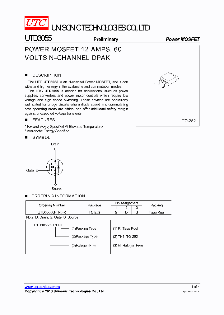 UTD3055G-TN3-R_5356490.PDF Datasheet
