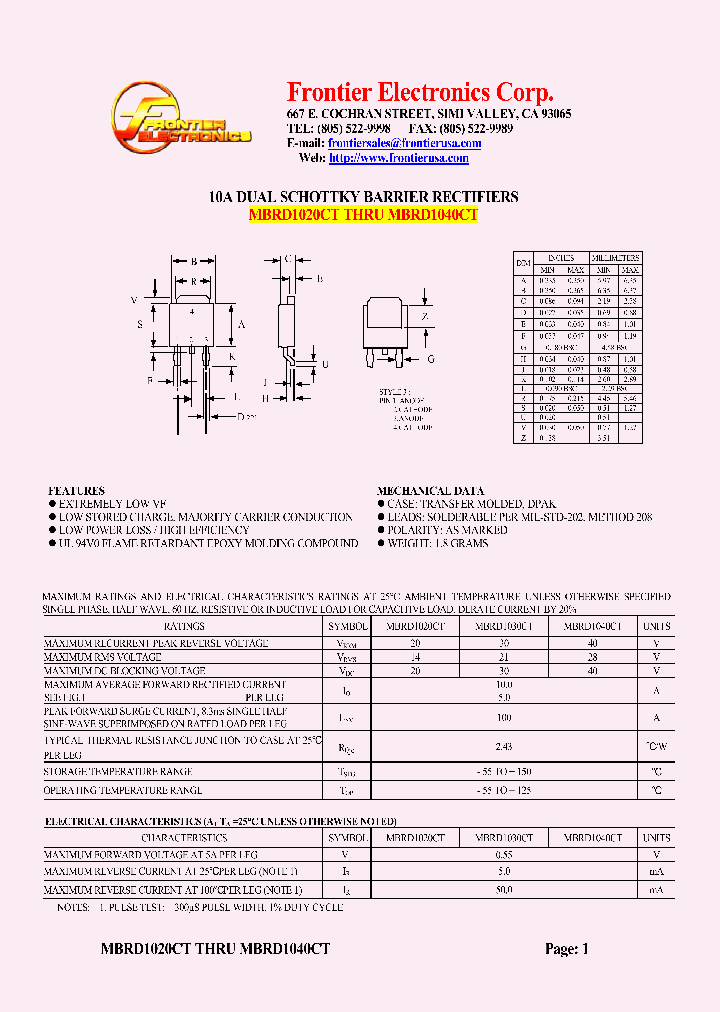 MBRD1040CT_5358215.PDF Datasheet