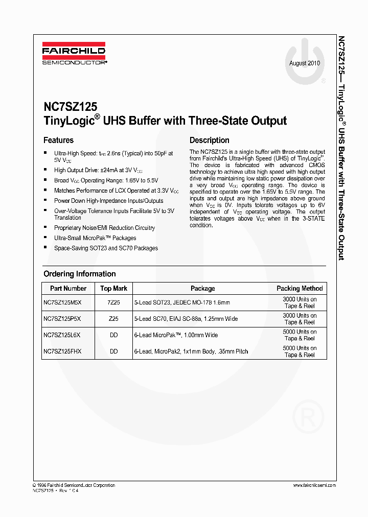 NC7SZ125FHX10_5360056.PDF Datasheet