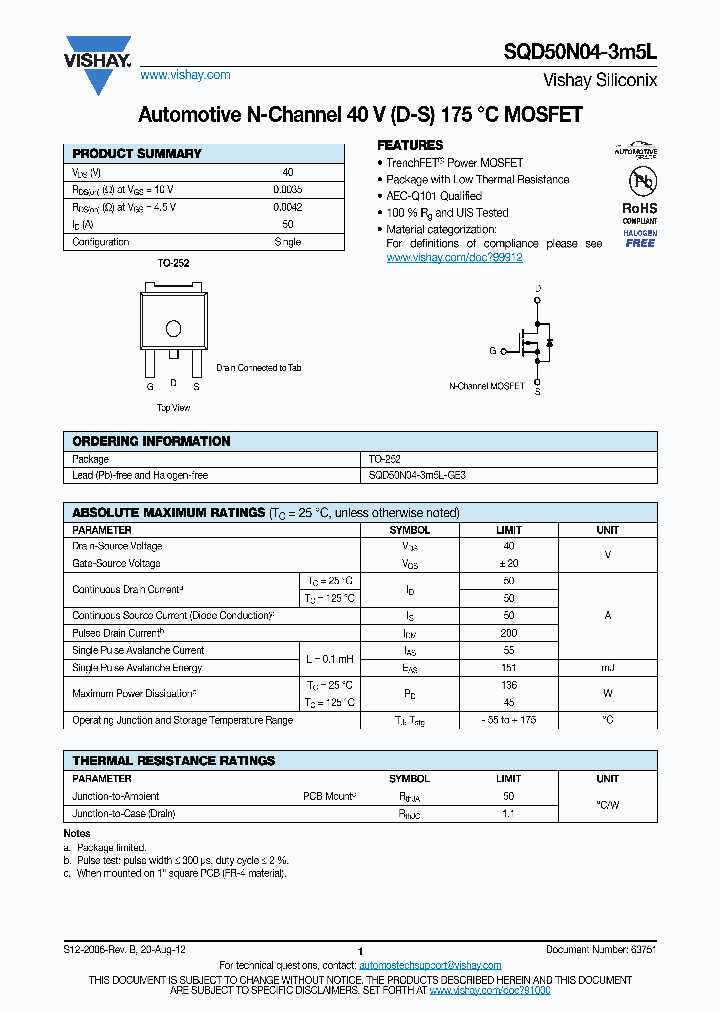SQD50N04-3M5L_5360616.PDF Datasheet