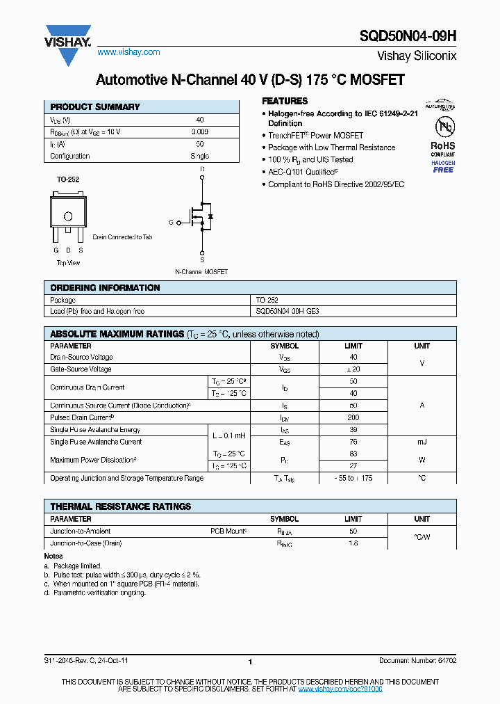 SQD50N04-09H_5360615.PDF Datasheet