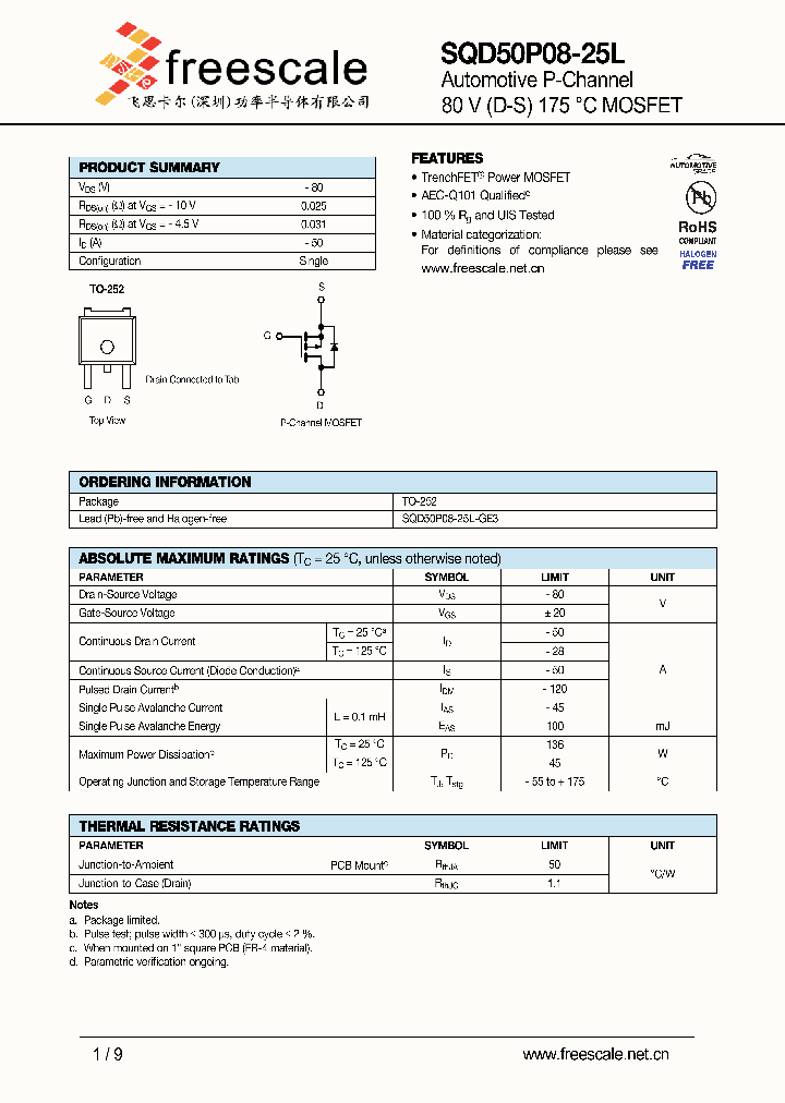 SQD50P08-25L_5360629.PDF Datasheet