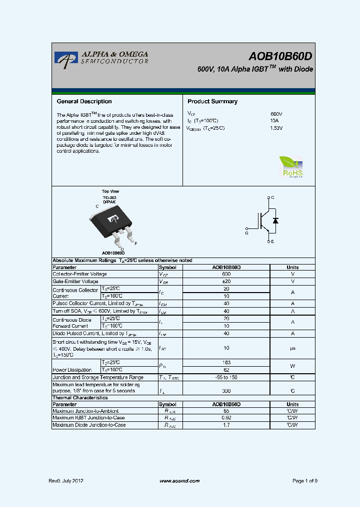 AOB10B60D_5362345.PDF Datasheet
