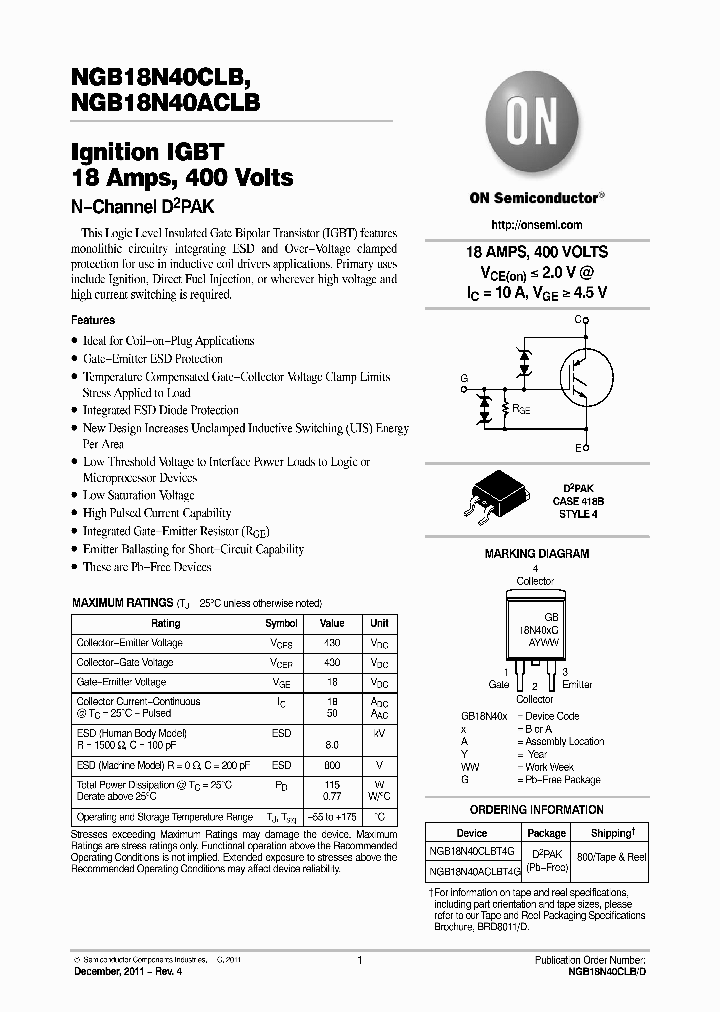 NGB18N40ACLBT4G_5363658.PDF Datasheet