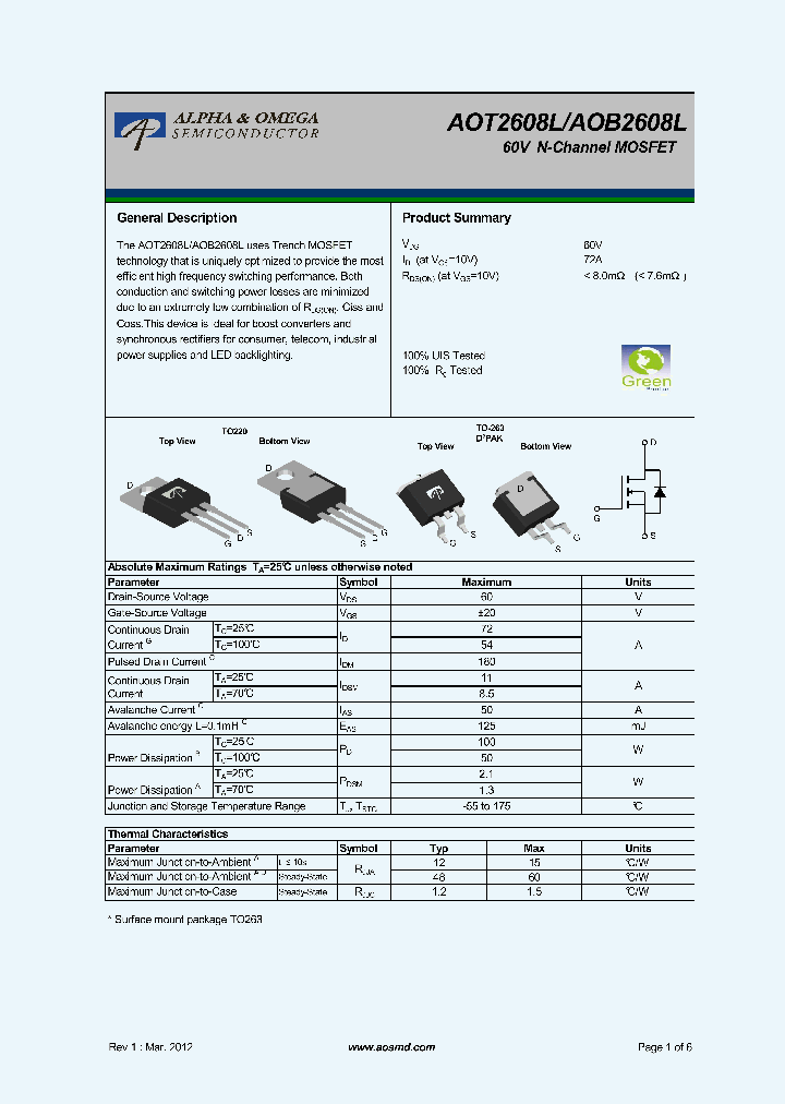 AOB2608L_5366198.PDF Datasheet