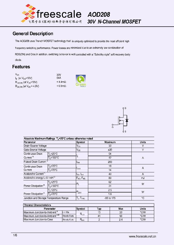 AOD208_5366468.PDF Datasheet