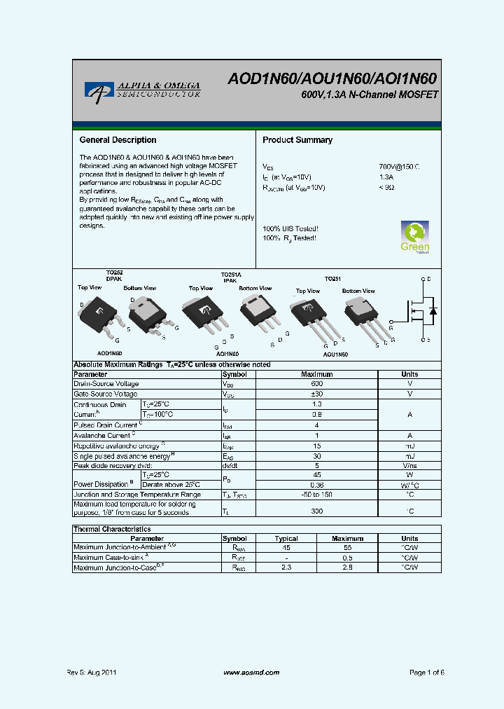 AOD1N6011_5366471.PDF Datasheet
