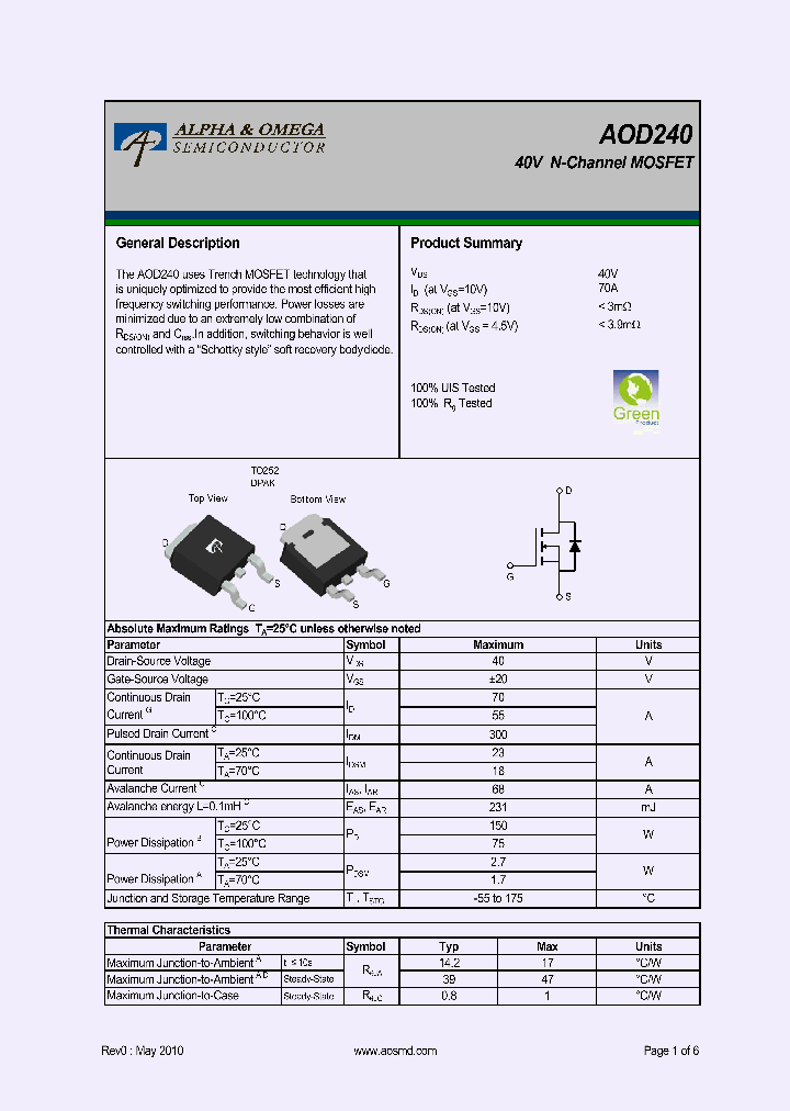 AOD240_5366476.PDF Datasheet