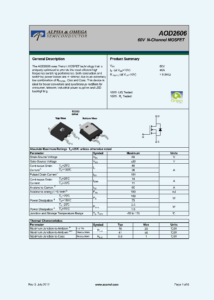 AOD2606_5366482.PDF Datasheet