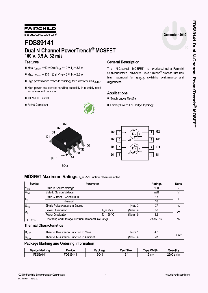 FDS89141_5366622.PDF Datasheet