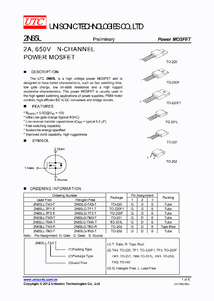 2N65LL-TA3-T_5368813.PDF Datasheet