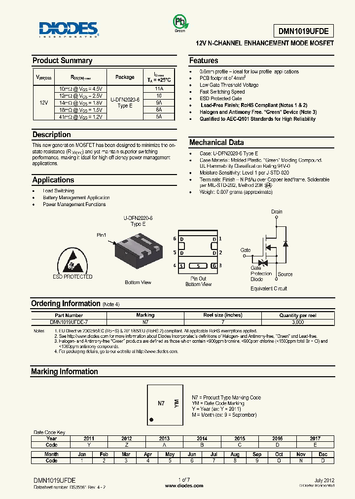 DMN1019UFDE-7_5372815.PDF Datasheet