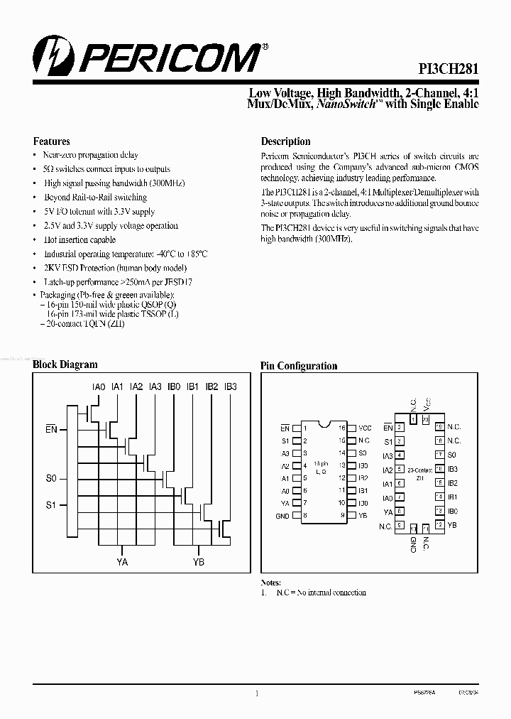 PI3CH281_5373025.PDF Datasheet