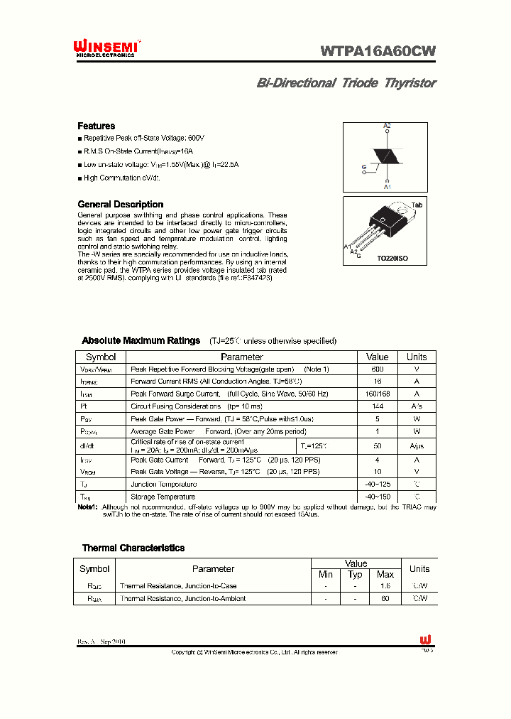 WTPA16A60CW_5373440.PDF Datasheet