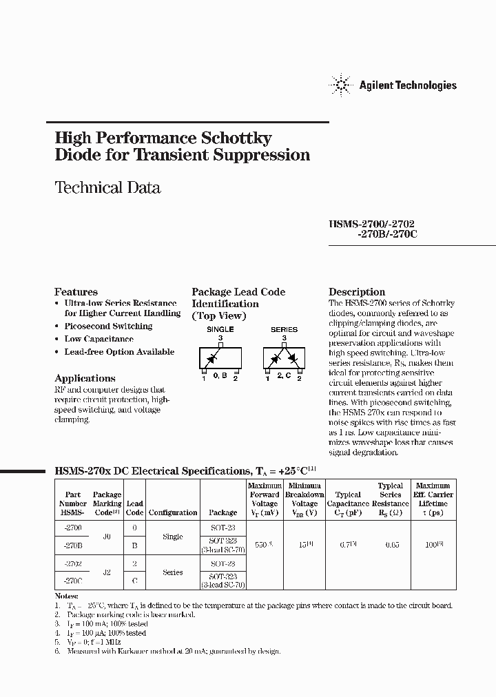 HSMS-270C-BLK_5375329.PDF Datasheet