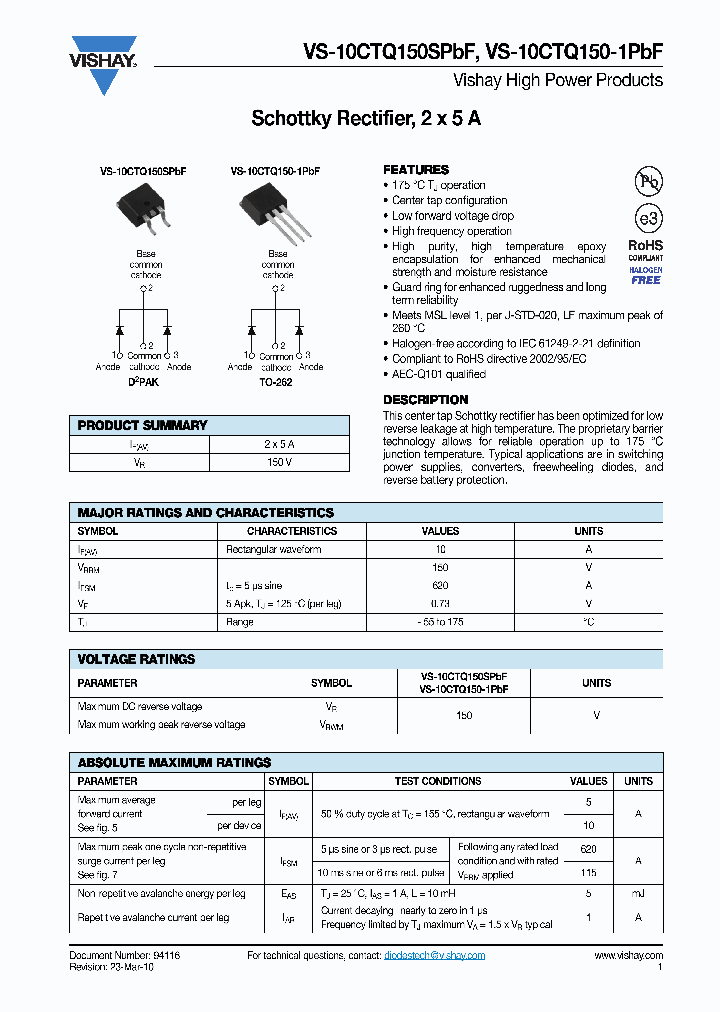 10CTQ150SPBF10_5377325.PDF Datasheet