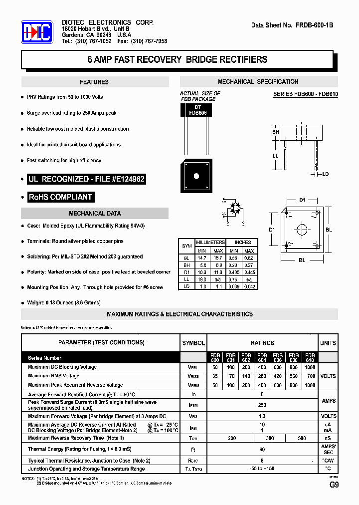 FRDB-600-1_5377372.PDF Datasheet