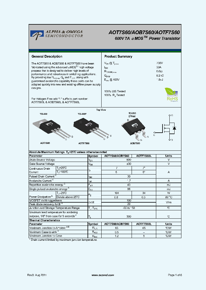 AOT7S60_5377397.PDF Datasheet