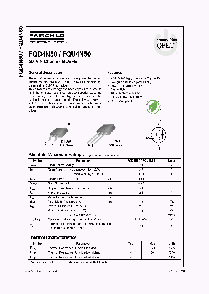 FQU4N5009_5381097.PDF Datasheet