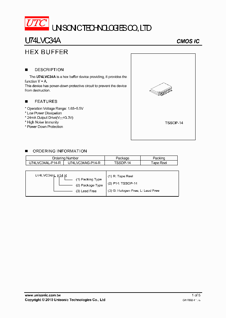 U74LVC34AL-P14-R_5384269.PDF Datasheet