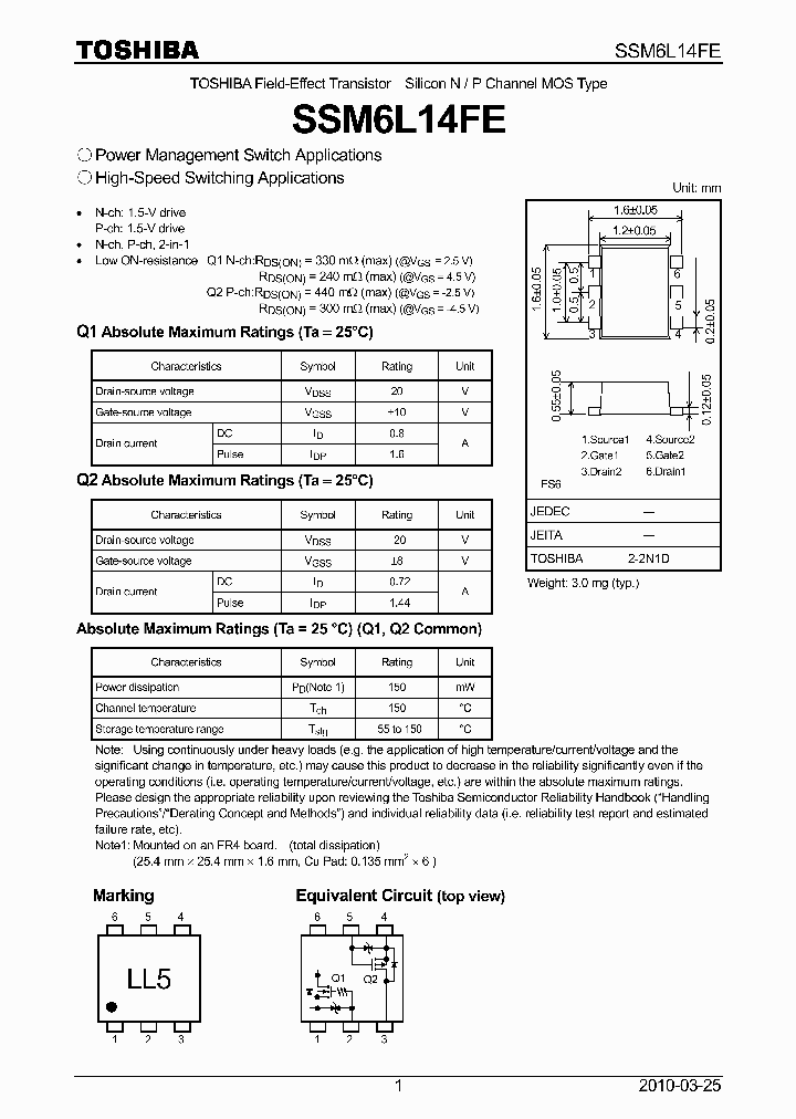SSM6L14FE_5385656.PDF Datasheet