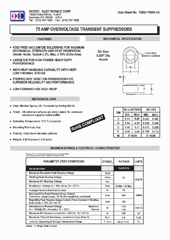 TSBD-7500S-1A_5390780.PDF Datasheet
