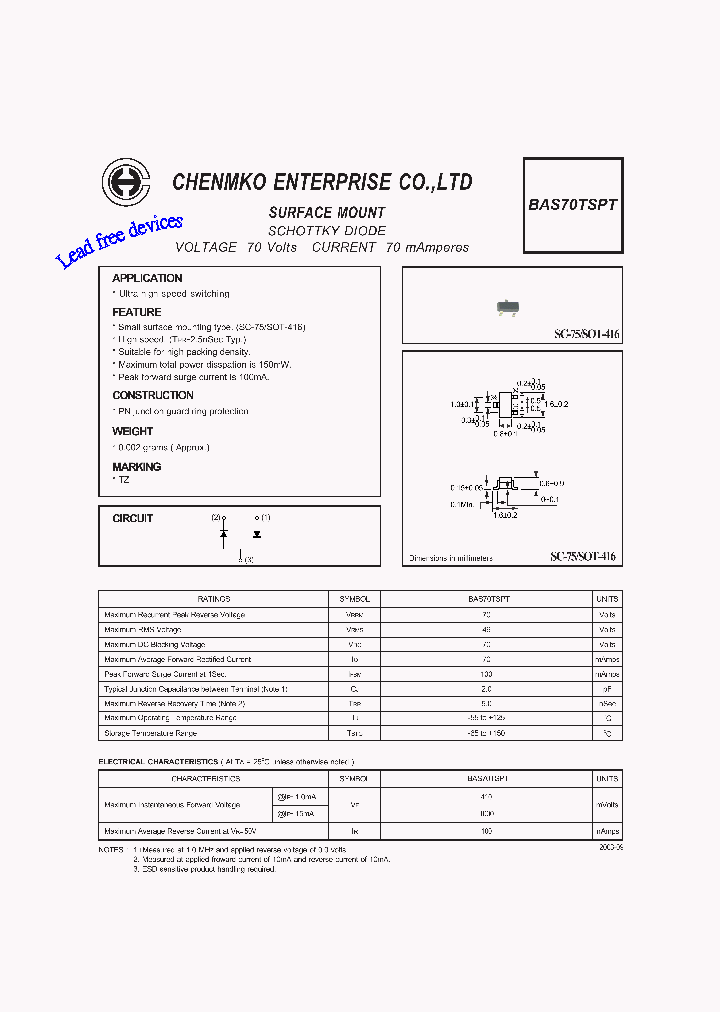 BAS70TSPT_5391116.PDF Datasheet