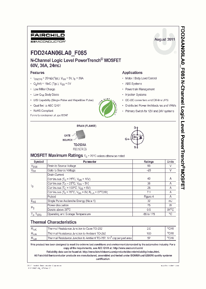 FDD24AN06LA011_5391881.PDF Datasheet