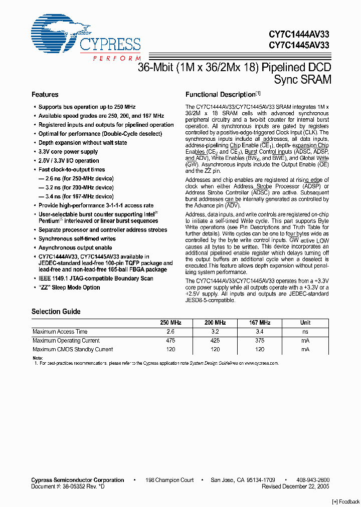 CY7C1444AV33-250BZI_5392089.PDF Datasheet