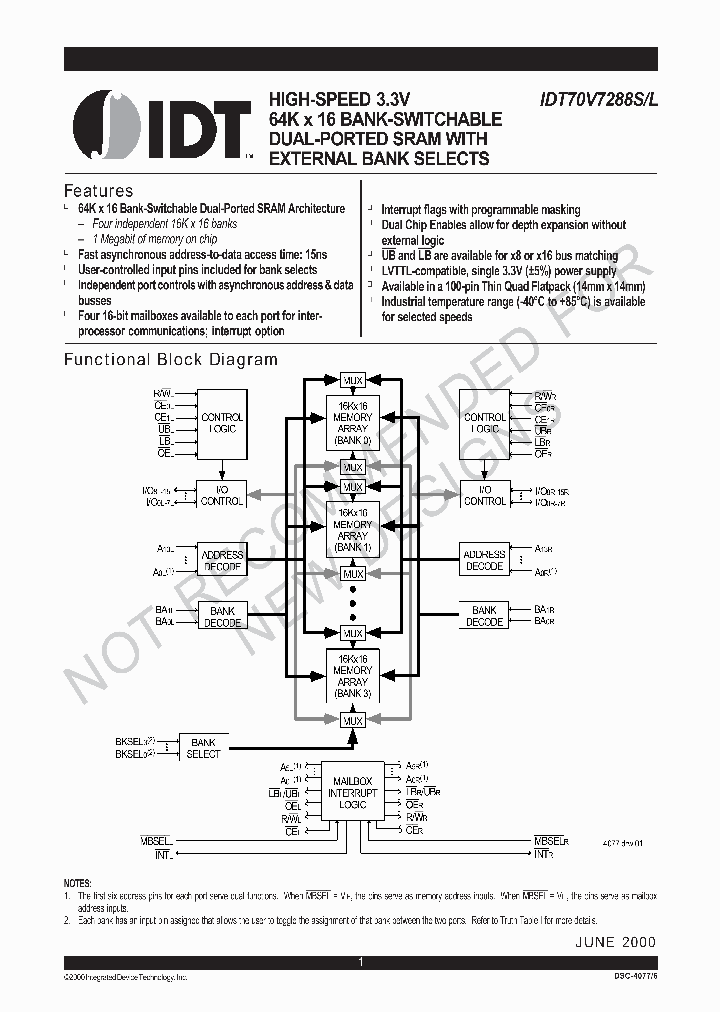 IDT70V7288S07_5392649.PDF Datasheet