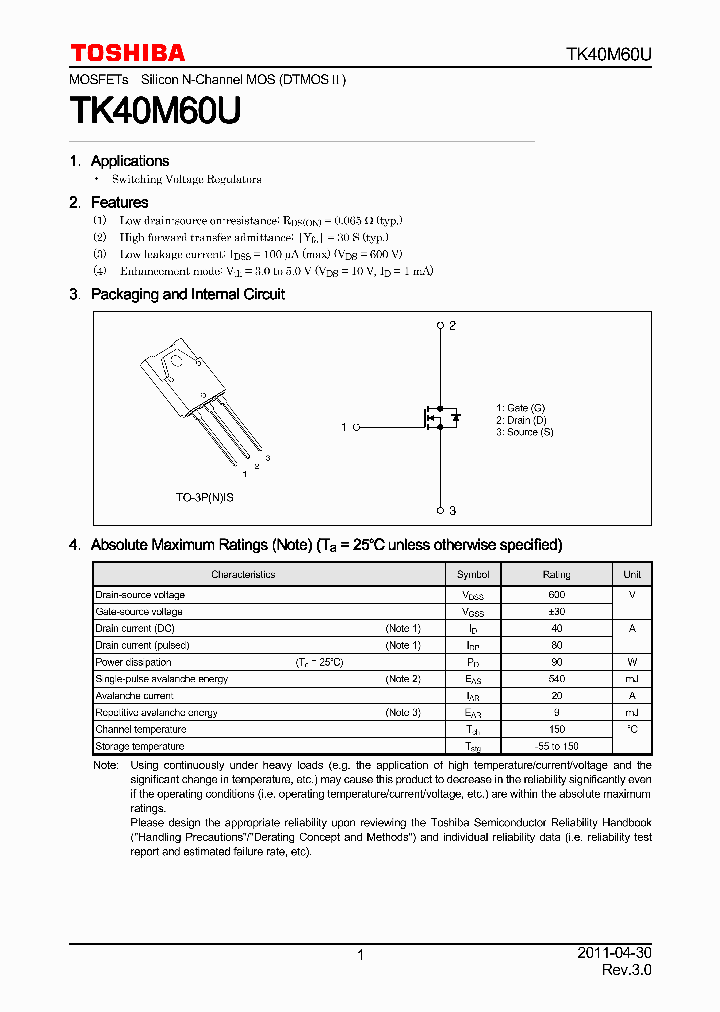 TK40M60U_5393295.PDF Datasheet