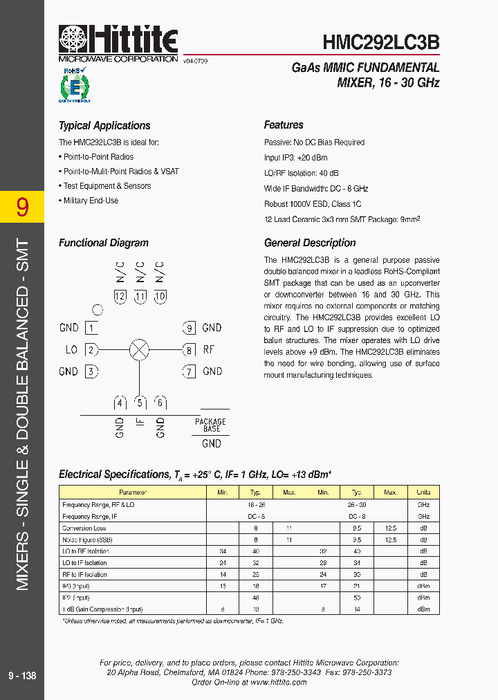 HMC292LC3B09_5394978.PDF Datasheet
