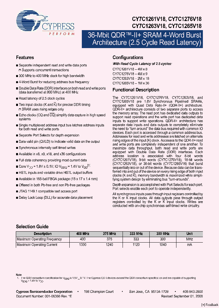 CY7C1263V18-300BZI_5398918.PDF Datasheet