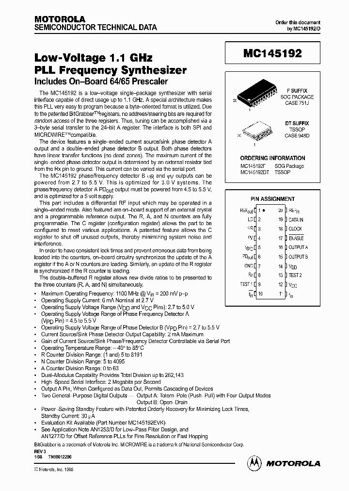 MC145192_5400536.PDF Datasheet