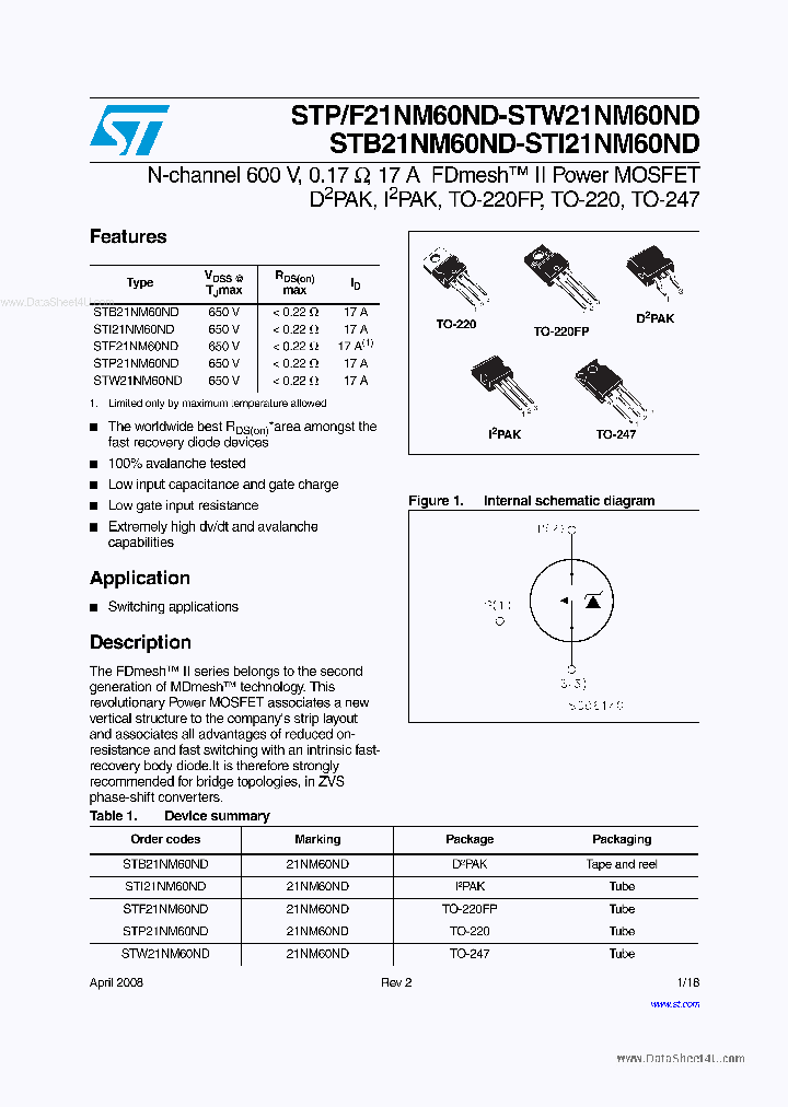 STP21NM60ND_5400945.PDF Datasheet