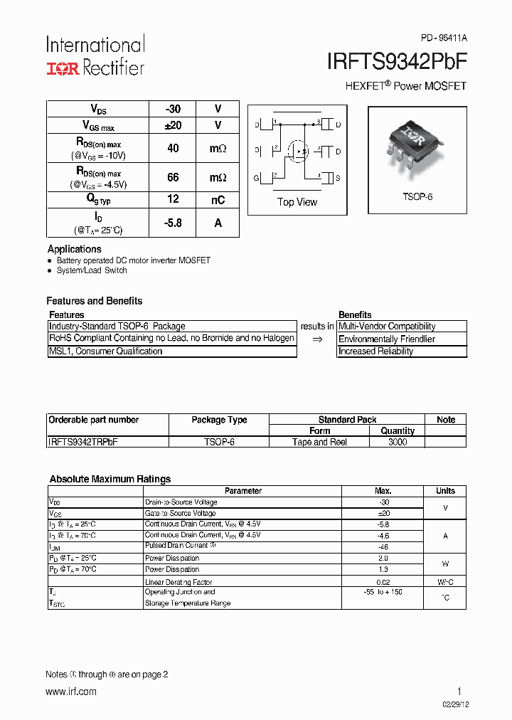 IRFTS9342PBF_5403641.PDF Datasheet