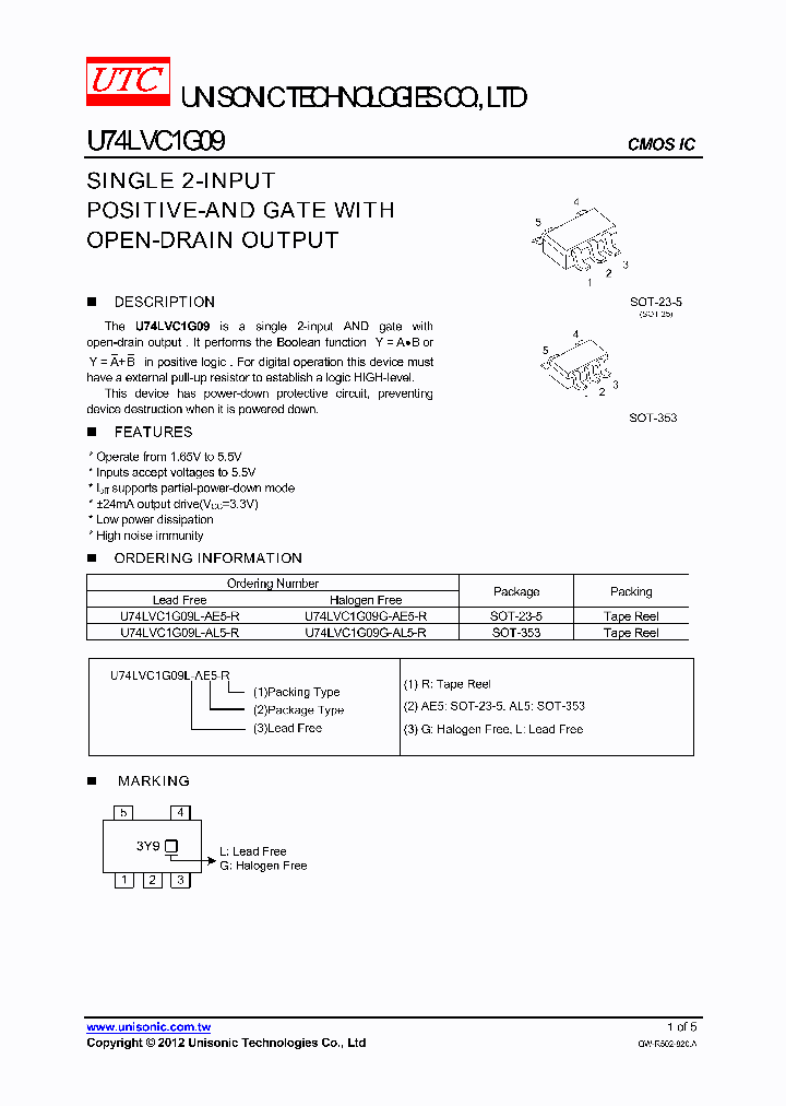 U74LVC1G09G-AE5-R_5405032.PDF Datasheet