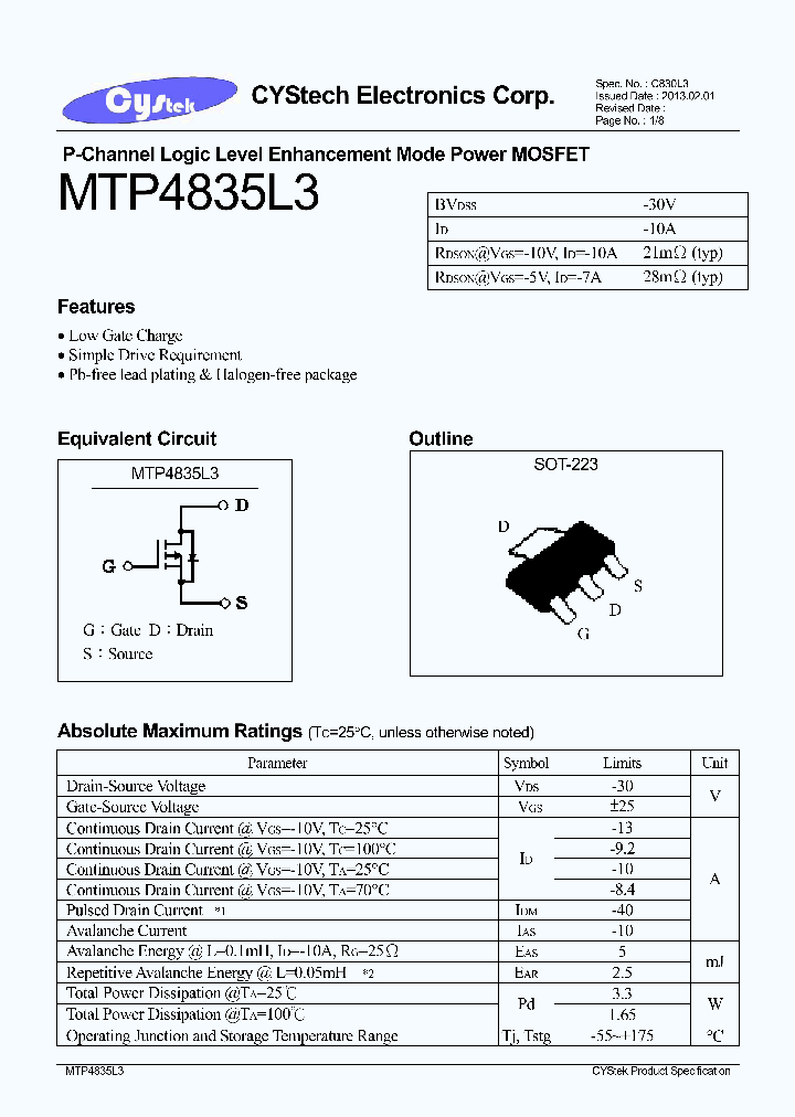 MTP4835L3_5409680.PDF Datasheet