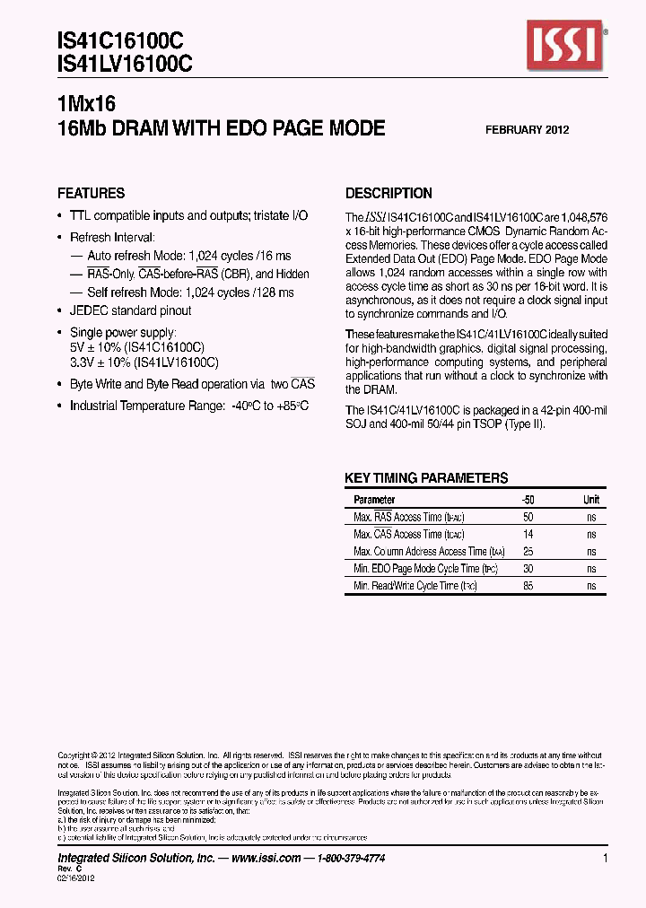 IS41C16100C_5412824.PDF Datasheet
